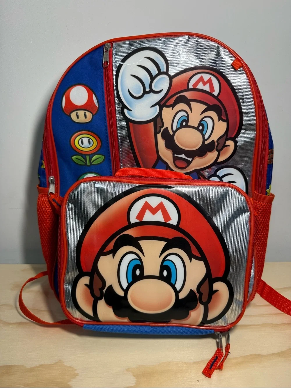 Super Mario Kids Backpack and  attachable Lunch Bag